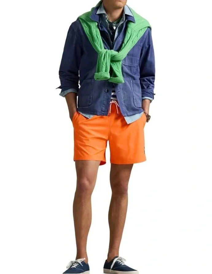 Polo Ralph Lauren Traveler Polo Bear Swim Trunk 5.75-Inch in Orange