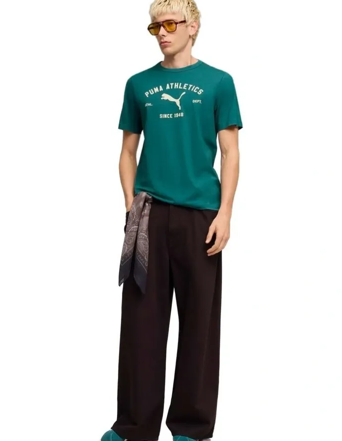 Puma Class Graphic Tee in Emerald Ice