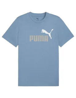 Puma Ess 2 Color No.1 Logo Tee in Blue