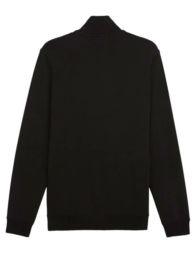 Puma Ess No. 1 Logo Half Zip Sweat Top in Black