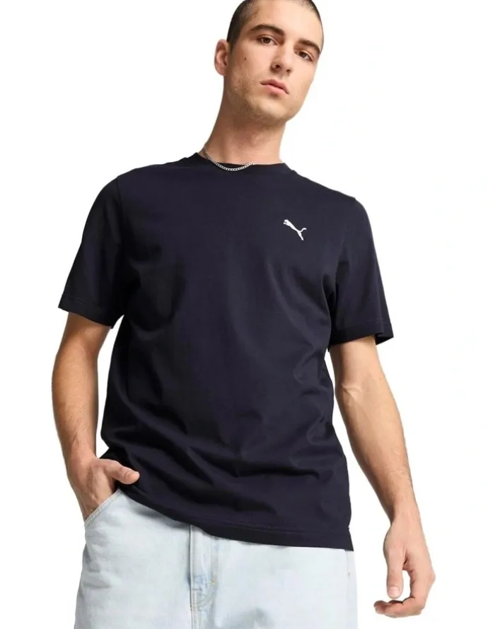 Puma Ess Small Logo Tee in Navy