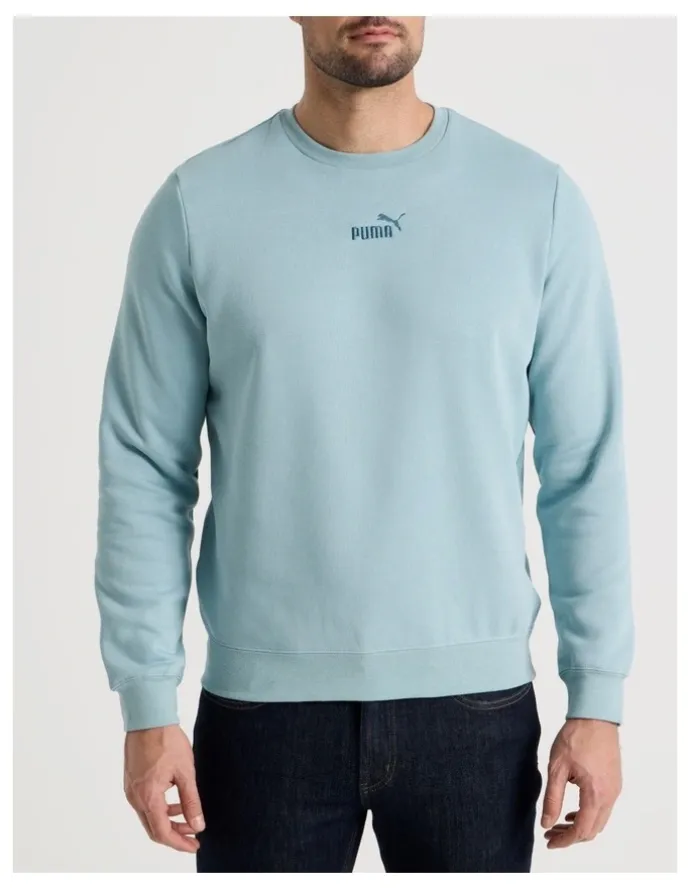 Puma Essentials Crew Neck Small No.1 Logo in Seafoam