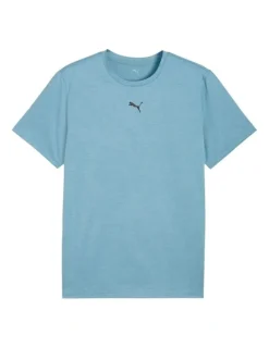 Puma Essentials Heather Cat Tee in Baltic Sea Blue Heat