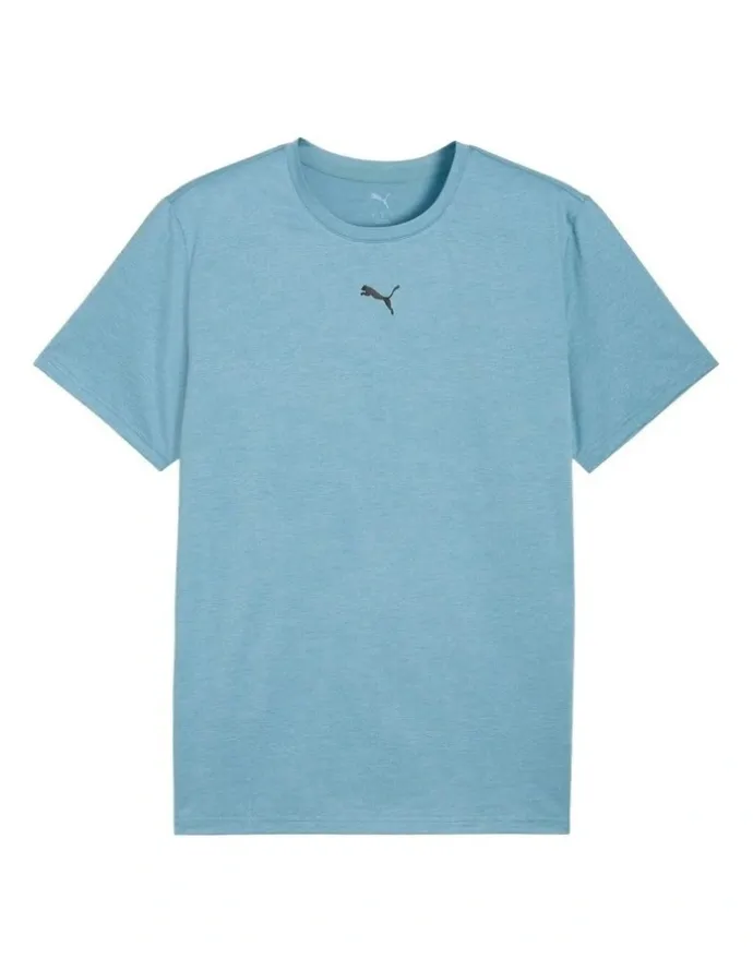 Puma Essentials Heather Cat Tee in Baltic Sea Blue Heat
