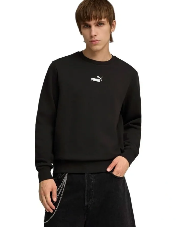 Puma Essentials Small No.1 Logo Centered Crew in PUMA Black
