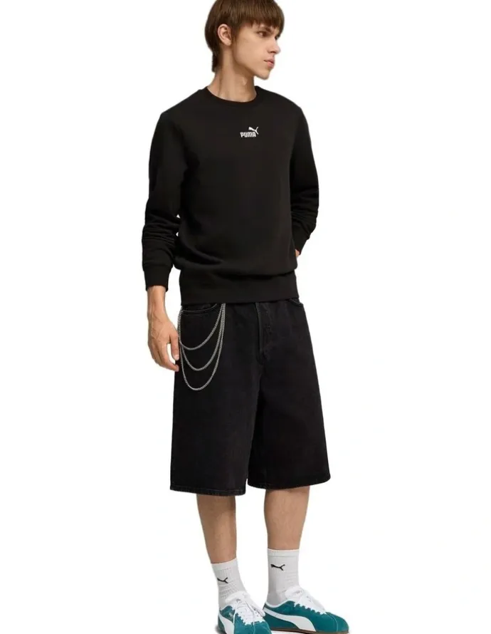 Puma Essentials Small No.1 Logo Centered Crew in PUMA Black
