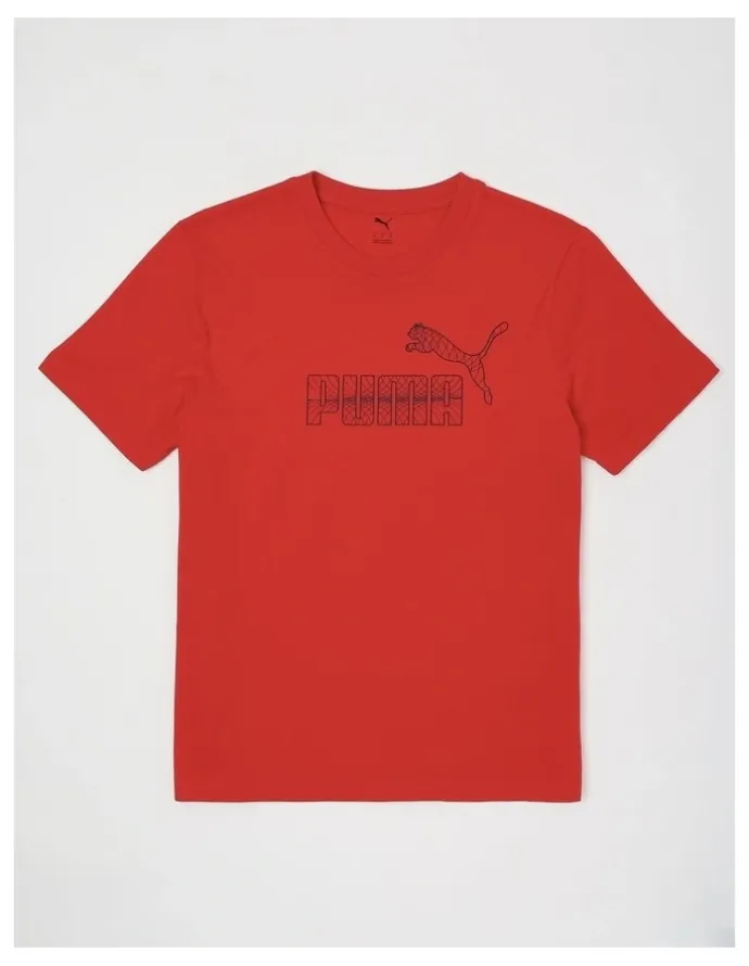 Puma Graphic No.1 Logo Tee in Red