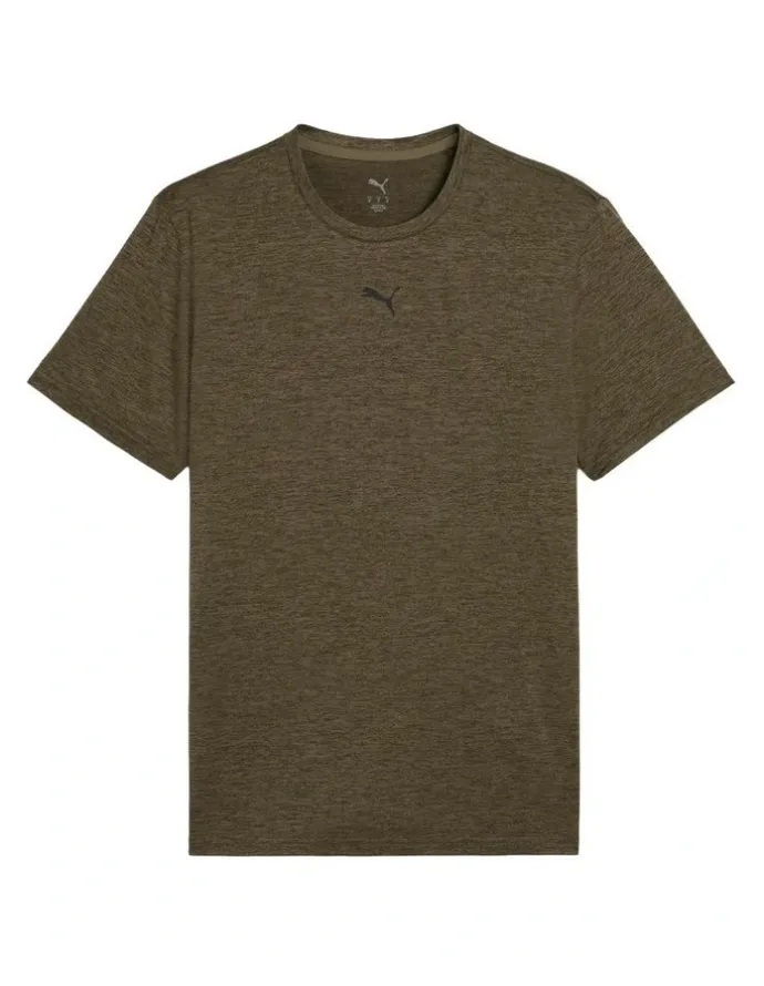 Puma M Tad Ess Heather Cat Tee in Loden Green