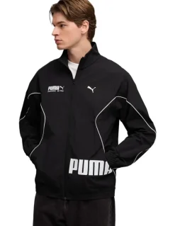 Puma Sport Relaxed Woven Track Jacket in Black