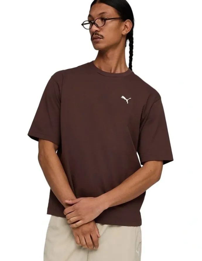Puma Wardrobe Ess Boxy Tee in Brown