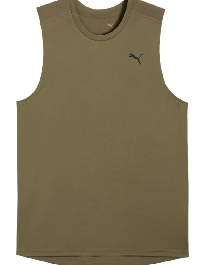 Puma M Pwrtrain Sleeveless Tee in Green