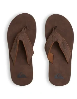 Quiksilver Carver Nubuck Thongs in Brown