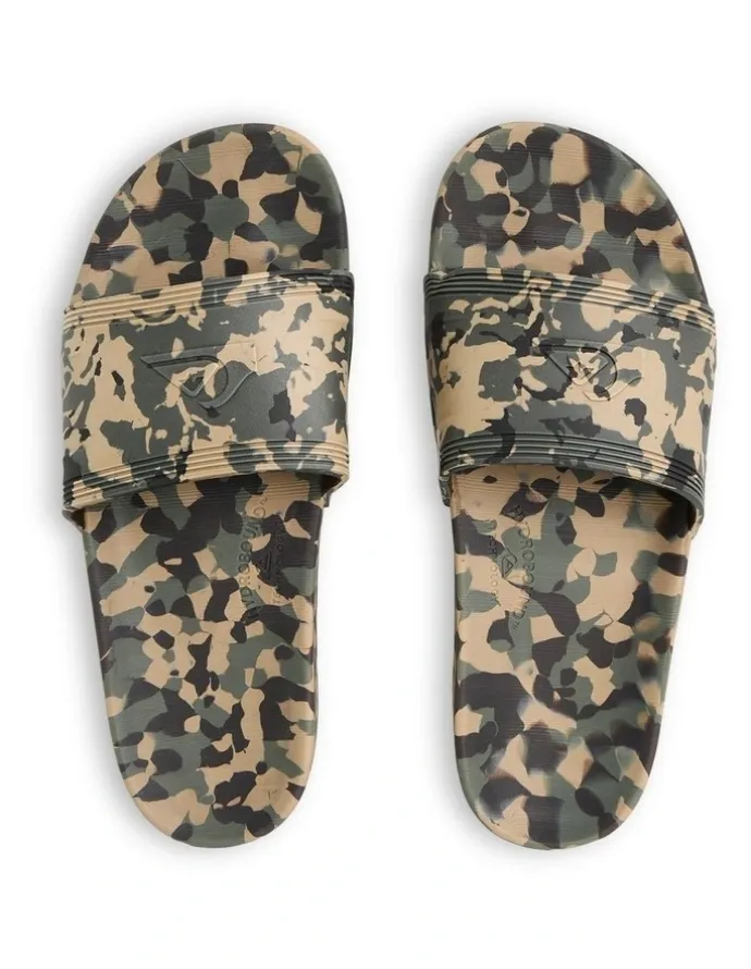 Quiksilver Dockyard Slides in Grn/Camo/Mult