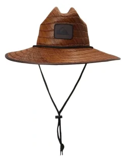 Quiksilver Pierside Taper Straw Lifeguard Hat in Brown