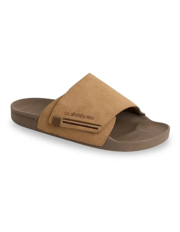 Quiksilver Sunset Suede Slides in Tan