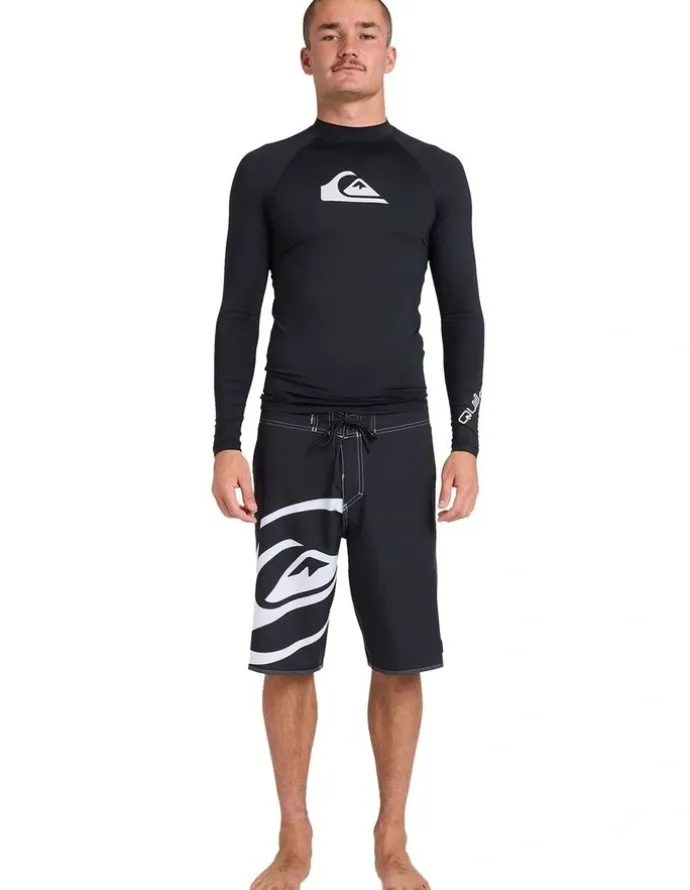 Quiksilver All Time Long Sleeve Rashguard in Black