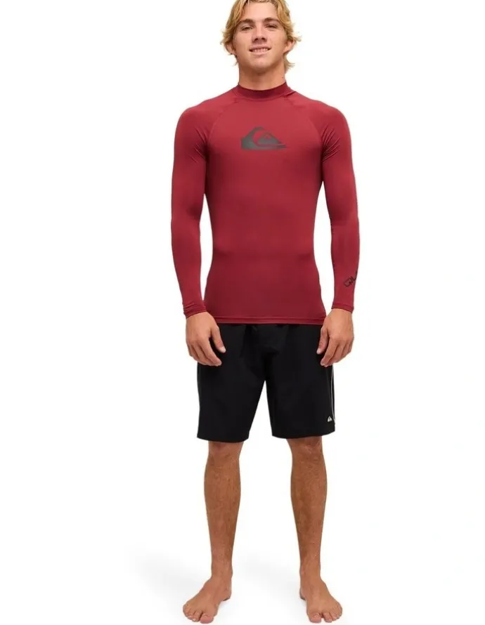 Quiksilver All Time Long Sleve Rash Vest Burnt Russet