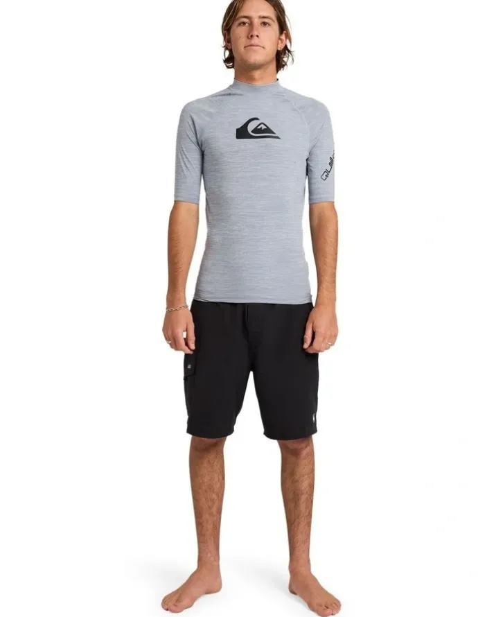 Quiksilver All Time Rash Vest in Grey