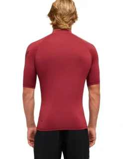 Quiksilver All Time Short Sleeve Rash Vest Burnt Russet