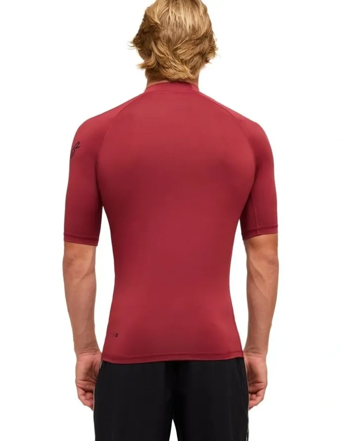 Quiksilver All Time Short Sleeve Rash Vest Burnt Russet