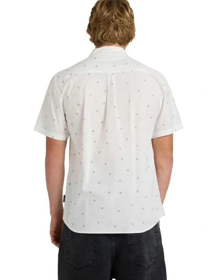 Quiksilver Apero Classic Short Sleeve Shirt Snow White Ditsy Hibiscus