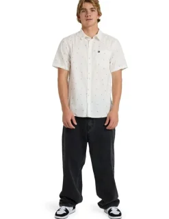 Quiksilver Apero Classic Short Sleeve Shirt Snow White Ditsy Hibiscus