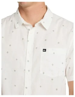 Quiksilver Apero Classic Short Sleeve Shirt Snow White Ditsy Hibiscus