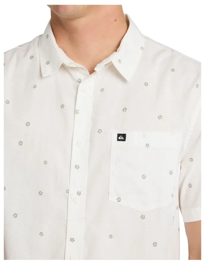 Quiksilver Apero Classic Short Sleeve Shirt Snow White Ditsy Hibiscus