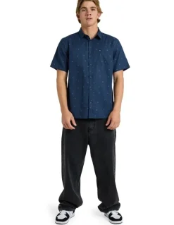 Quiksilver Apero Classic Short Sleeve Shirt Dark Ditsy Hibiscus Wove