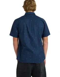 Quiksilver Apero Classic Short Sleeve Shirt Dark Ditsy Hibiscus Wove