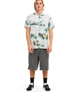 Quiksilver Beach Club Casual Short Sleeve Shirt Skyway Island Breeze