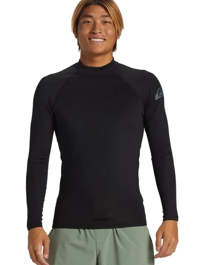 Quiksilver Everyday Heat Long Sleeve UPF 50 Surf T-Shirt in Black