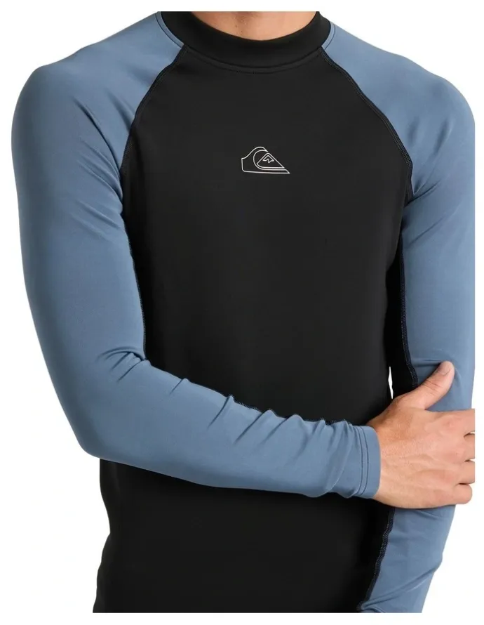 Quiksilver Everyday Heat Panel Long Sleeve Rash Vest in Black