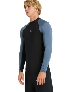 Quiksilver Everyday Heat Panel Long Sleeve Rash Vest in Black