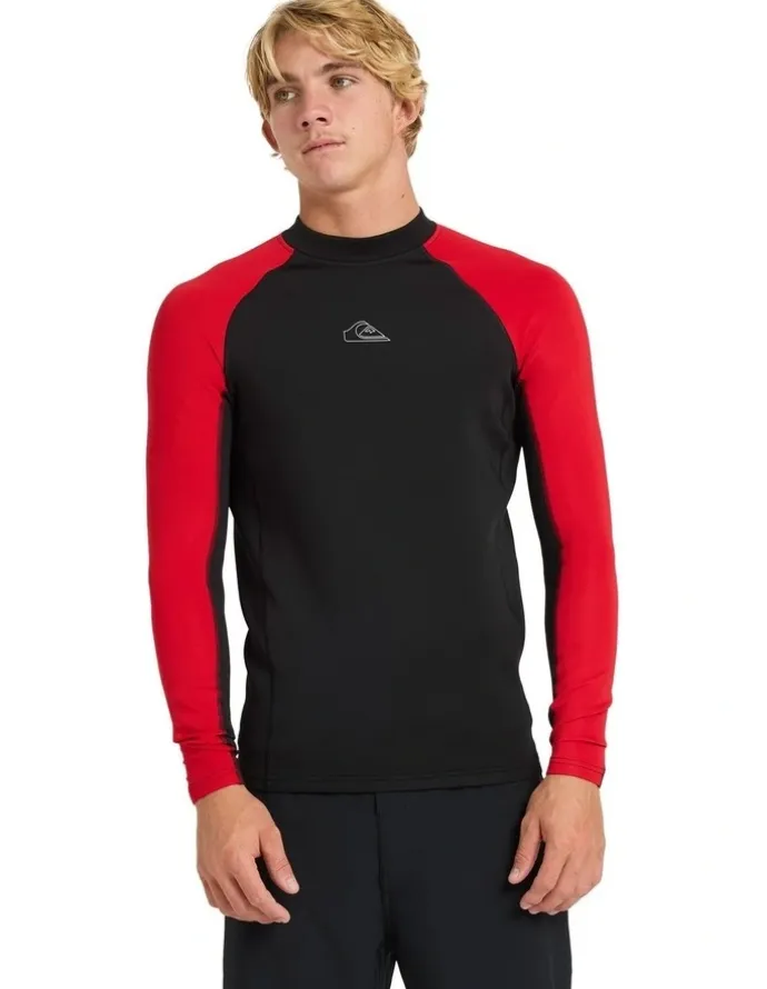 Quiksilver Everyday Heat Panel Long Sleeve Rash Vest in Black