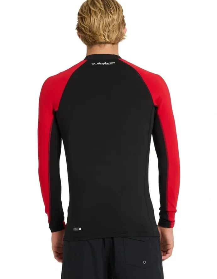 Quiksilver Everyday Heat Panel Long Sleeve Rash Vest in Black