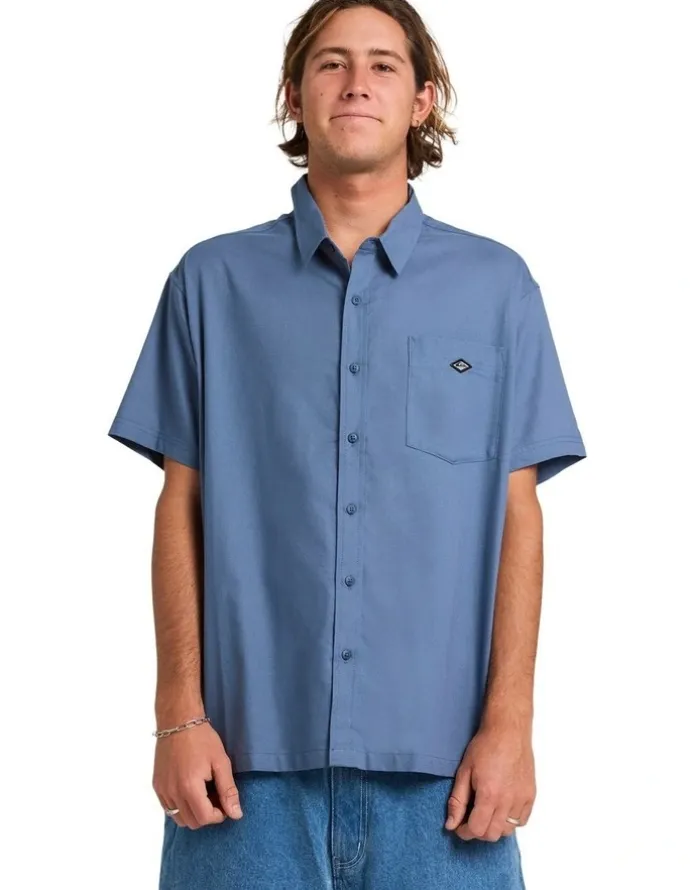 Quiksilver Liquid Short Sleeve Shirt China Blue