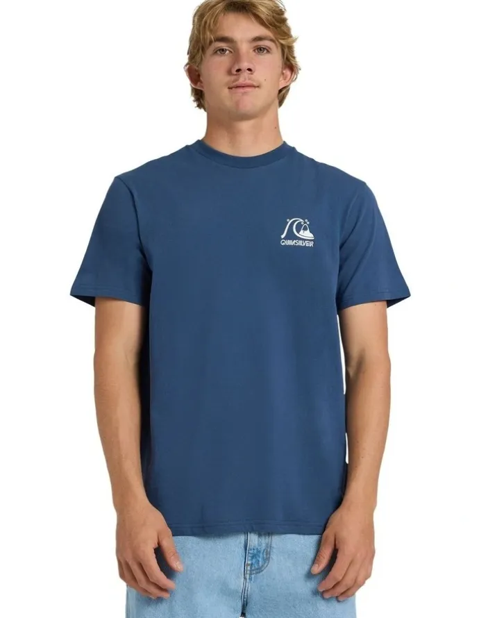 Quiksilver Og Checker T-Shirt Dark Denim