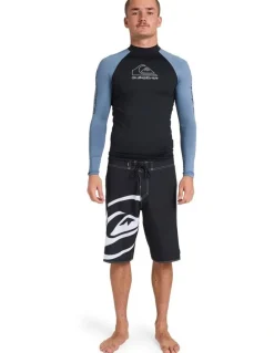 Quiksilver On Tour Long Sleeve Rash Vest in Blue