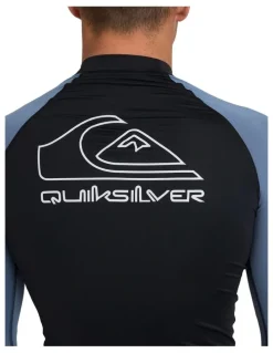 Quiksilver On Tour Long Sleeve Rash Vest in Blue