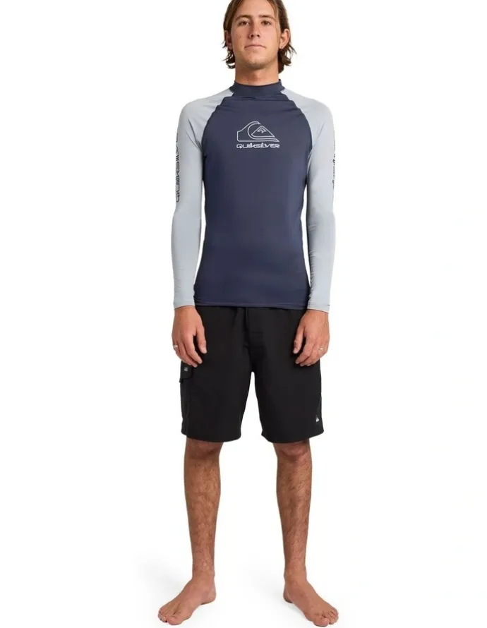 Quiksilver On Tour Long Sleeve Rash Vest in Black