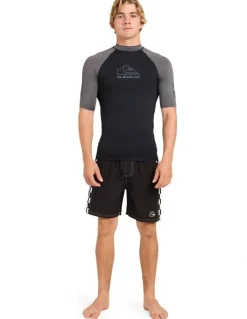 Quiksilver On Tour Short Sleeve Rash Vest Iron Gate