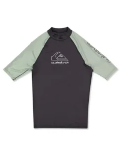 Quiksilver On Tour Short Sleeve Rash Vest Iceberg Green