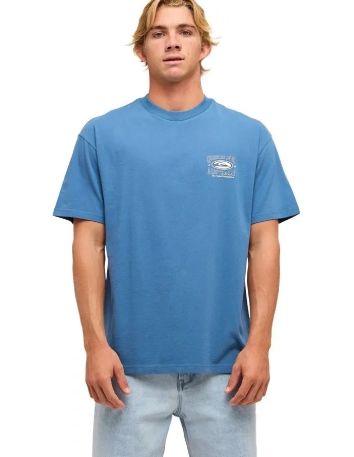 Quiksilver Retro Lock Up T-Shirt In Blue Horizon