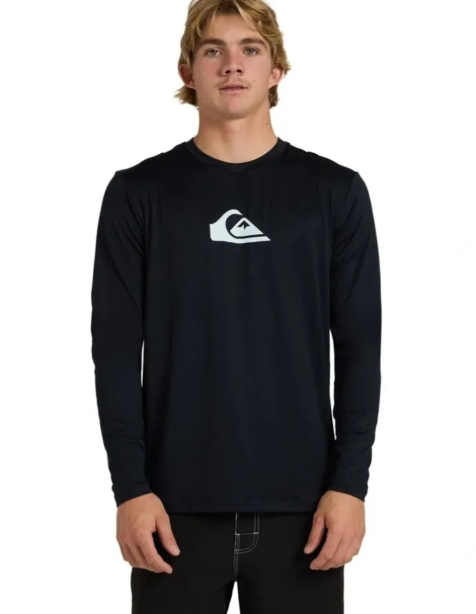 Quiksilver Solid Streak Long Sleeve Surf T-shirt in Black