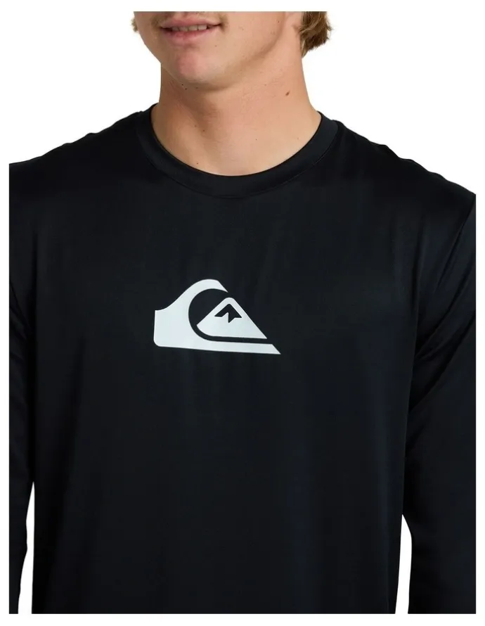 Quiksilver Solid Streak Long Sleeve Surf T-shirt in Black