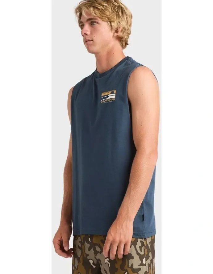 Quiksilver Stacked Horizon Muscle in Blue
