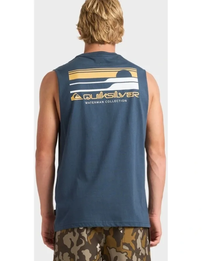 Quiksilver Stacked Horizon Muscle in Blue
