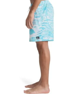 Quiksilver Stretch Printed Volley 17 Swim Shorts Aqua Sundown