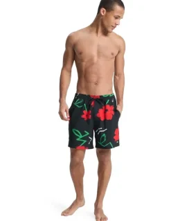 Quiksilver Stretch Printed Volley 17 Swim Shorts Black Street Floral